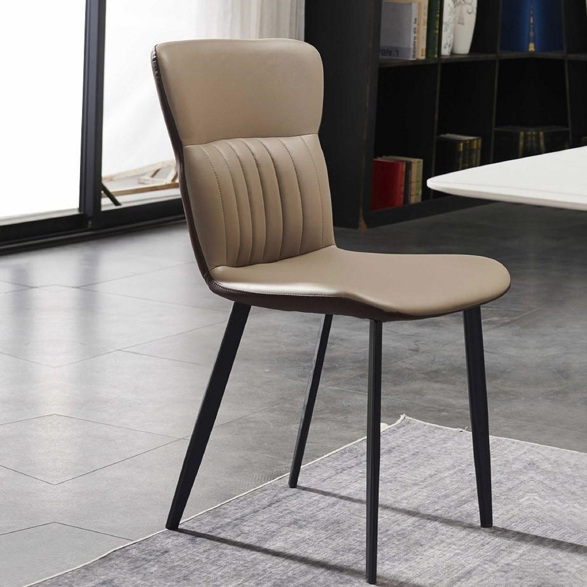 MidCentury Modern Dining Chair Upholstered PU Leather Side Etsy