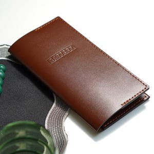 Espositore per scontrini in pelle personalizzato – Portafoglio per cameriere con logo – Organizzatore per scontrini da ristorante fatto a mano