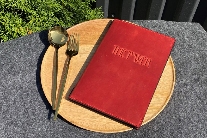 Leather Menu Folder Leather Menu A5 A4 Leather Menu Cover Etsy