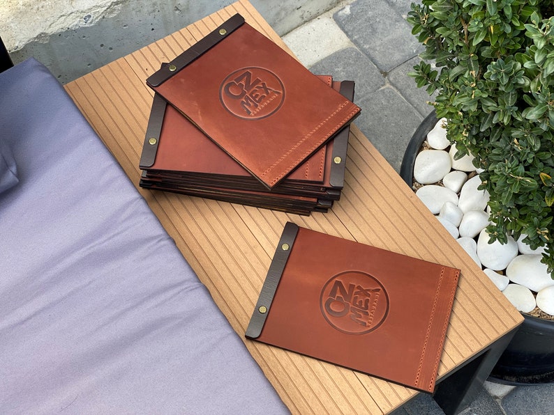 Menu Folder Leather Menu A4 A5 Leather Menu Cover Custom Etsy