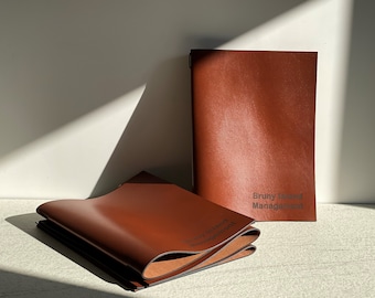 Porte-menu en cuir gravé : logo personnalisé, cuir italien