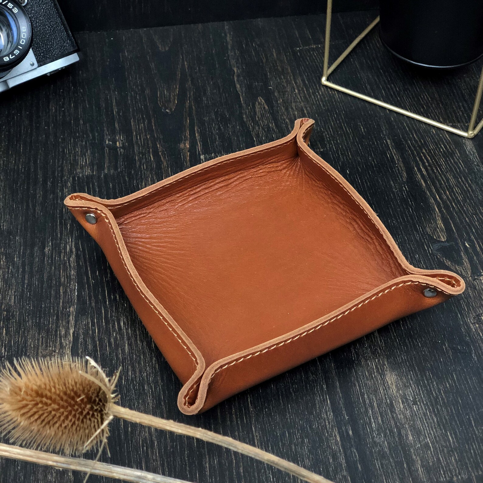 Leather catchall tray Leather Valet Tray Personalized Valet Etsy
