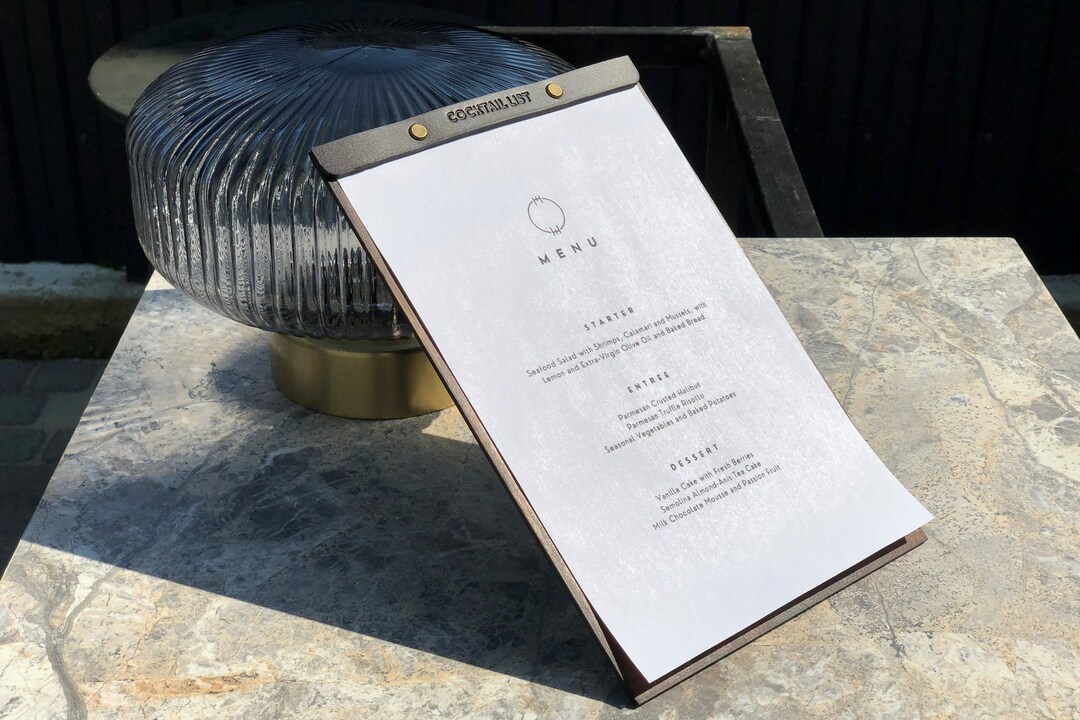 Menu Folder, Wooden Menu A4 A5, Leather Menu Cover, Custom Menu Cover ...