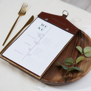 Letter Size Menüboard, A4 Menühalter, A5 Holzmenü, Half-Letter Manuhalter, Custom Menu Cover
