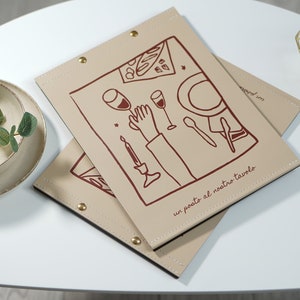 Superbe carte des vins en cuir avec impression UV, porte-menus pour la carte des vins, porte-menus
