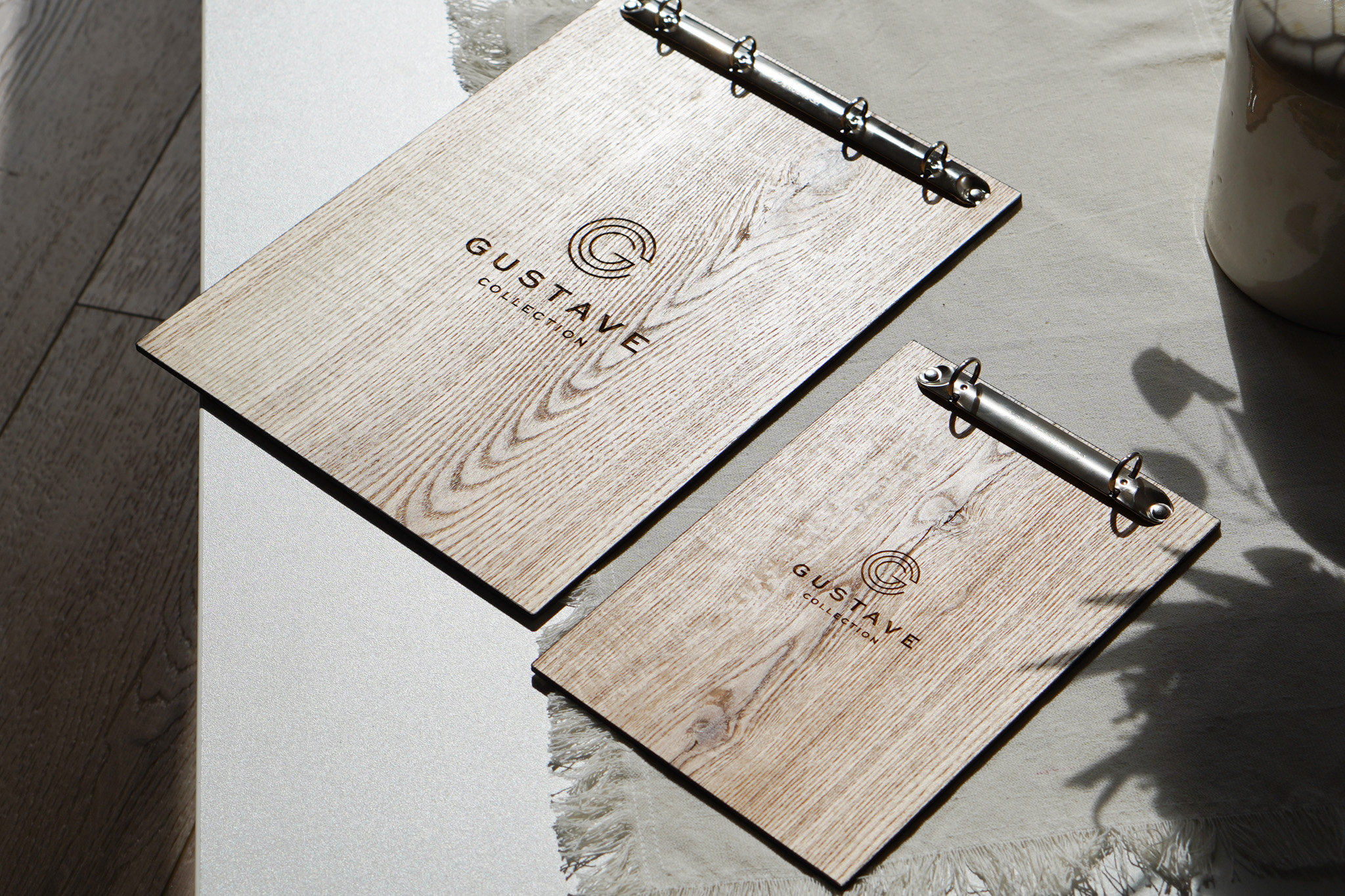 Personalized Ashwood Menu Holder with Ring Binder: A5, Half-Letter