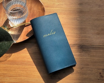 Leather bill holder. Leather check holder with embossing. Check presenter for restaurant.