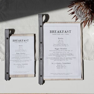 Portamenu in frassino, cartella per menu, portamenu formato lettera, portamenu A4, menu in legno A5, portamenu mezza lettera, copertina per menu personalizzata