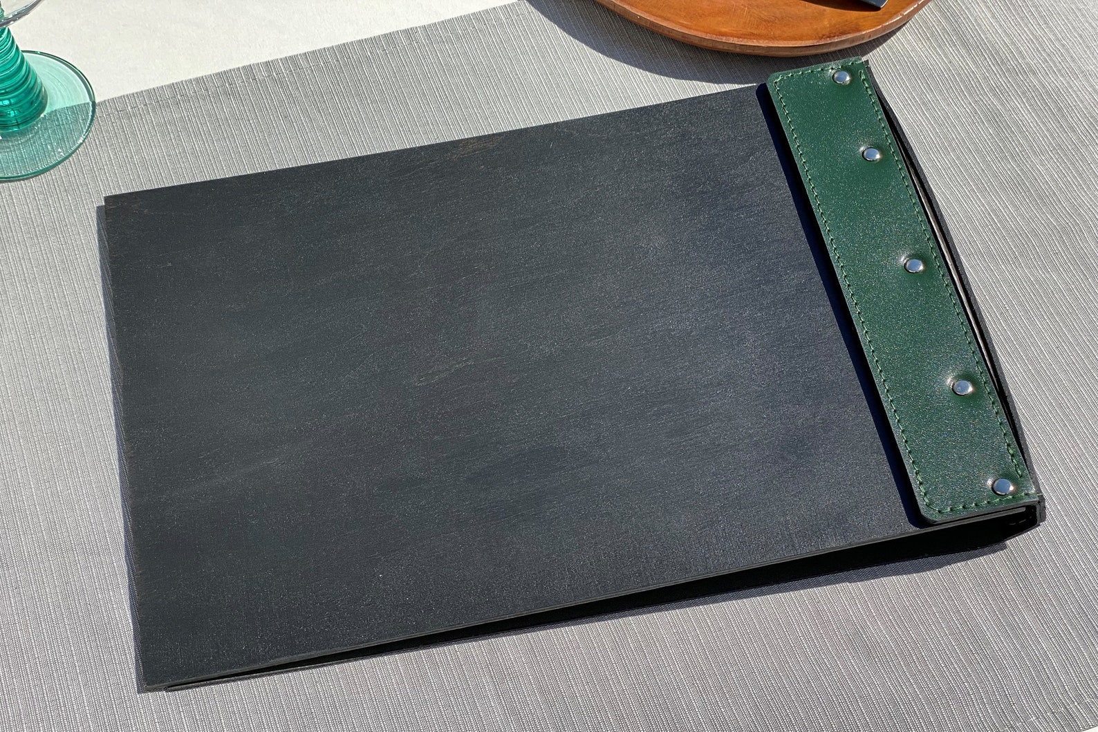 Green Leather Menu Cover: A4 Ring Binder Restaurant Menu - Etsy