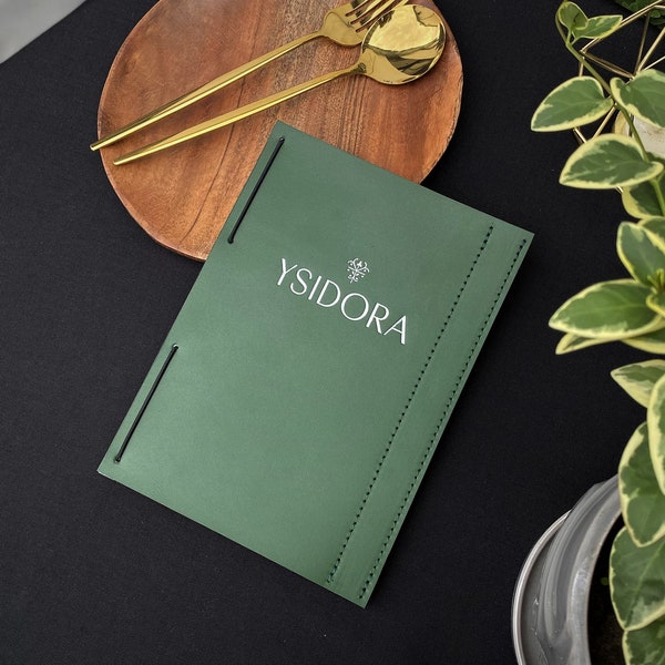 Embossed Leather Menu Cover: A5 Restaurant Menu Folder