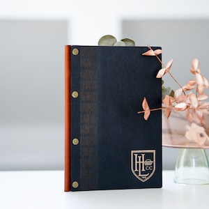 Menükarte aus Holz, Leder-Speisekarte A4/US letter, A5/US half-letter, Menü-Cover aus Leder, Menü-Cover aus Leder, Menühalter, Ordner für die Restaurant-Speisekarte