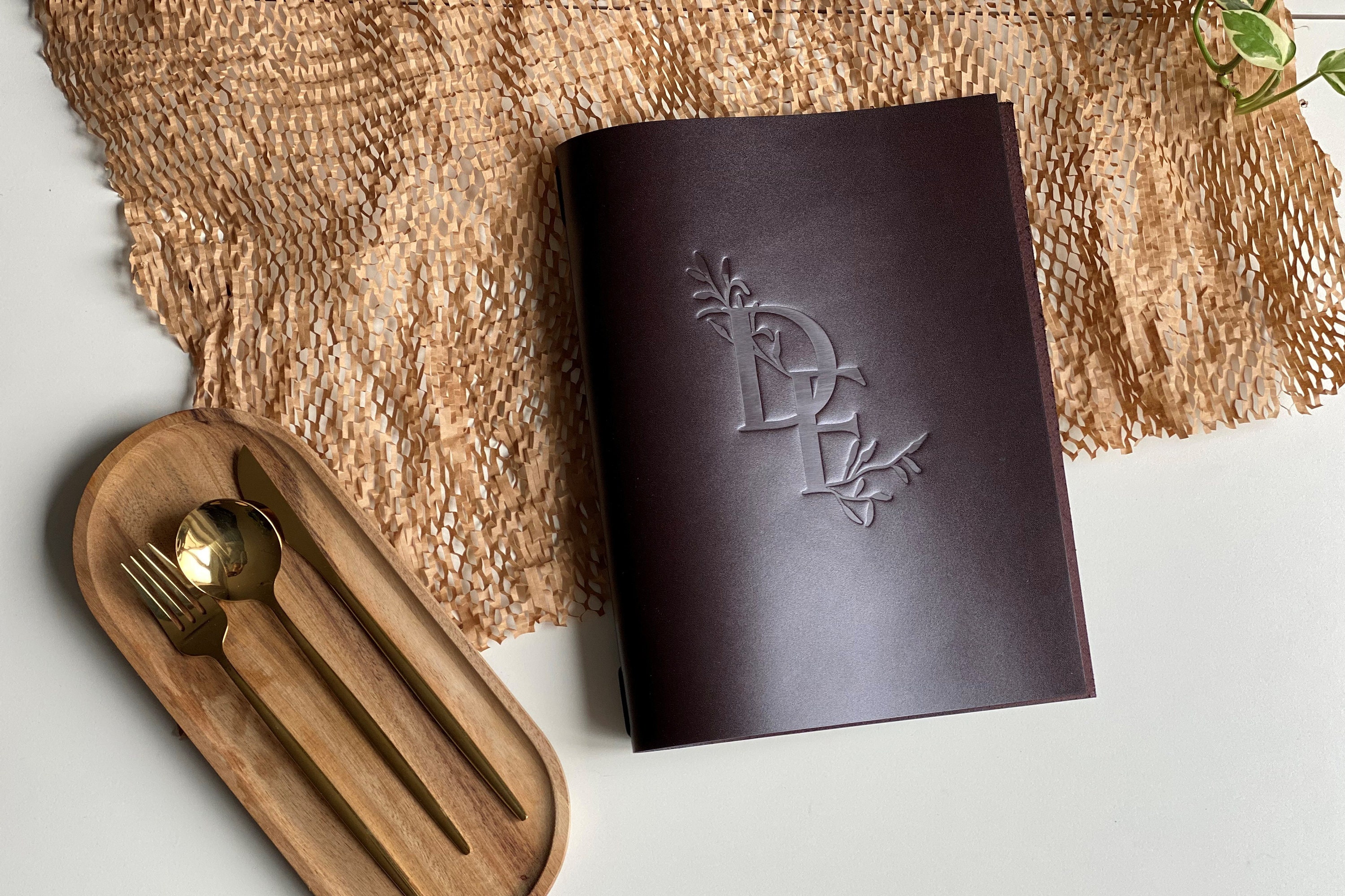 Leather Menu A4 Menu Holder With Embosing Restaurant Menu Etsy