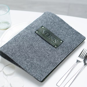Menühülle mit Ringmechanik, Menühülle aus Leder, Menühülle aus Leder, Menühalter mit Prägung, Restaurant Menüordner,