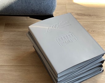 Embossed Leather Menu Cover: A4 A5 Restaurant Menu with Ring Binder