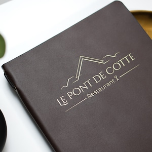 Hardcover Leather menu Letter size Menu Holder with embosing, Restaurant Menu Folder, Leather Menu Cover, Custom Menu Cover