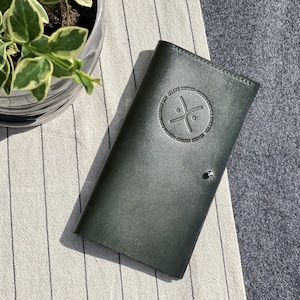 Leather bill holder, Leather check holder, Leather check holder with embossing. Check presenter for restaurant.