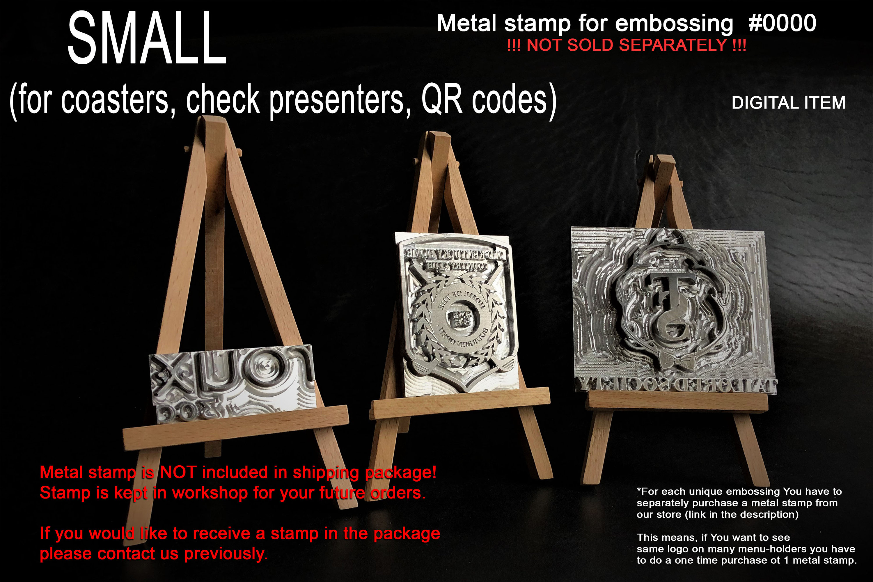 Magnesium stamp for hot embossing  !!! NOT SOLD SEPARATELY !!!