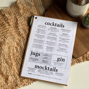 Menumap, leren menukaart A4 A5, leren menuomslag, aangepaste menuomslag, menuhouder, menumap restaurant, gastenboek