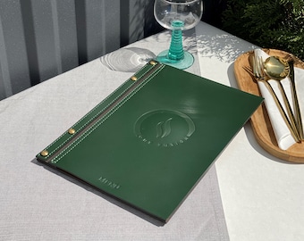 Leather Restaurant Menu Folder: Custom Menu Cover, A4 A5 Letter Size - Etsy