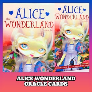 Alice in Wonderland Oracle Tarot Cards, Spirit Companion binding,Divination, psychic readings, angel, demon, dragon, fairies, spell, crystal