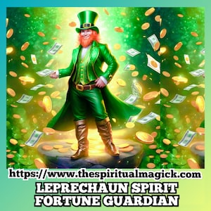 Spirit Companion..Powerful Spirit for Money Wealth Prosperity and luxury..Leprechaun Irish Fairy