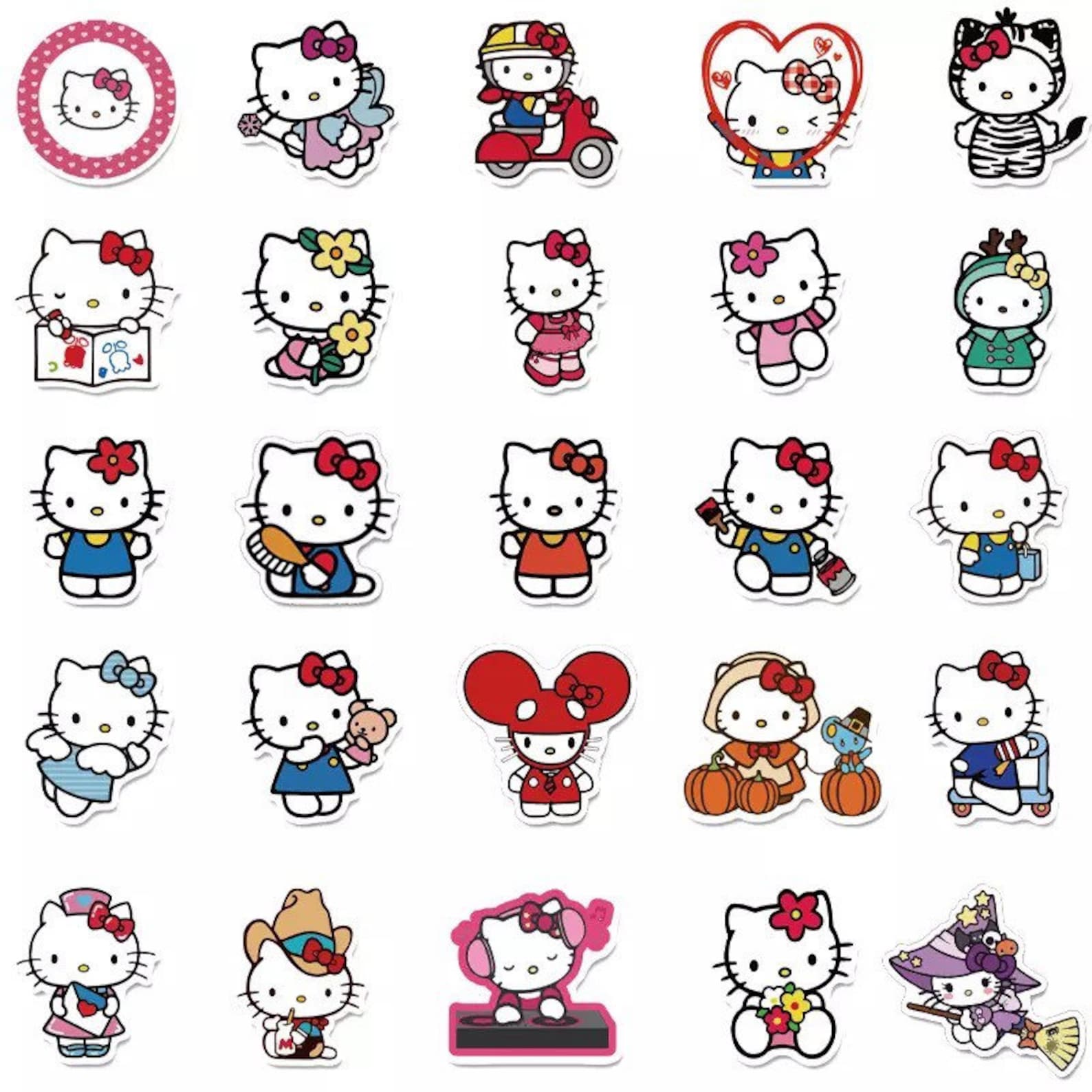 50 Pcs Hello Kitty Stickers Waterproof Sunlight protection | Etsy
