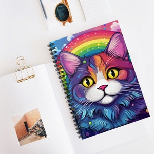 3 Lisa Frank 1 Subject Spiral Notebook Wide Rule Unicorn, giraffe, Kittens  / Cat