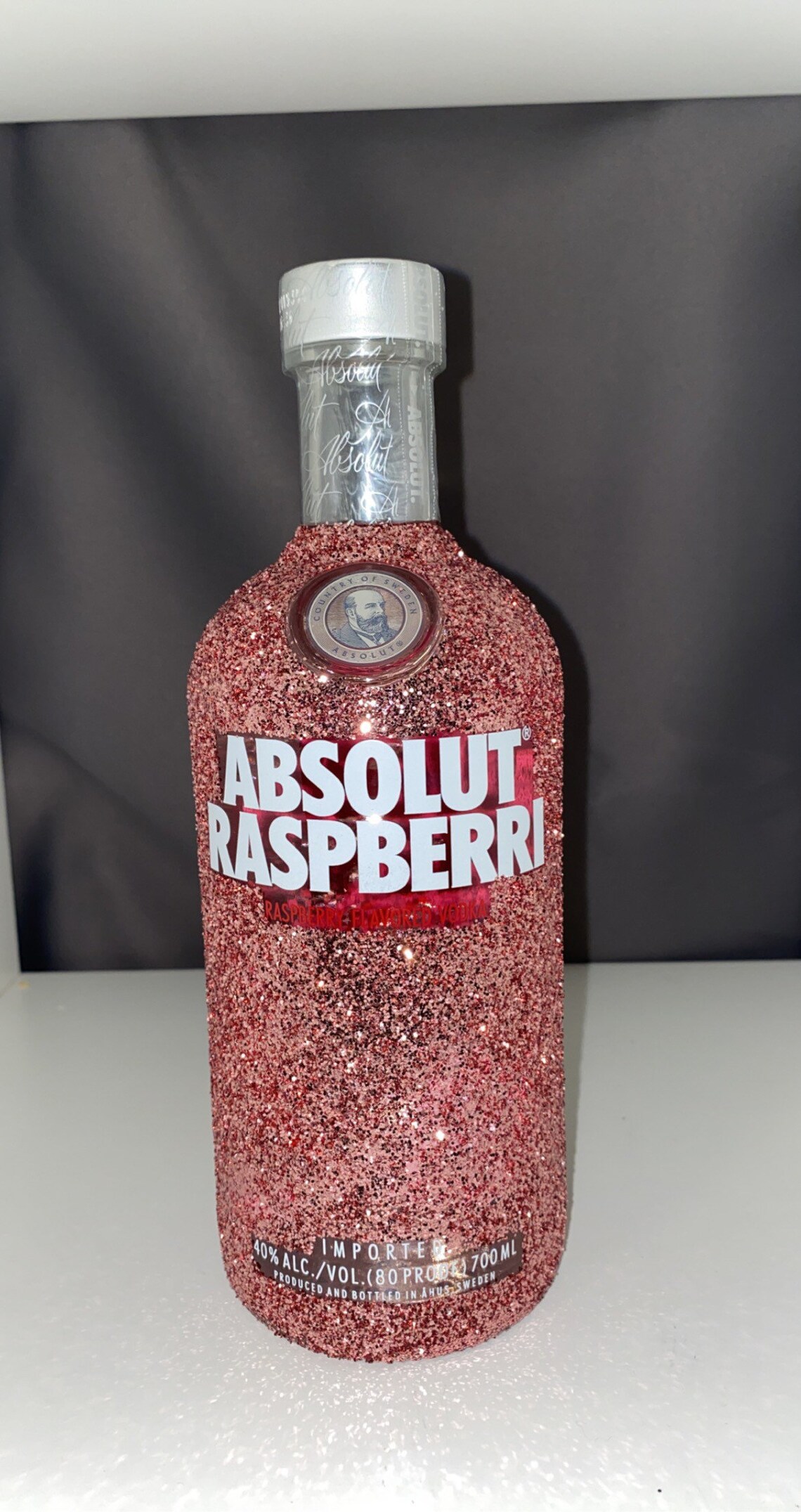 Glitter Bottle Absolut raspberri Etsy