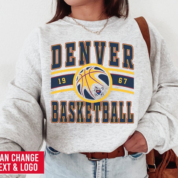 Denver Nugget, Vintage Denver Nugget Sweatshirt \ T-Shirt, Nuggets Sweater, Nuggets T-Shirt, Basketball Fan Shirt, Retro Denver Basketball