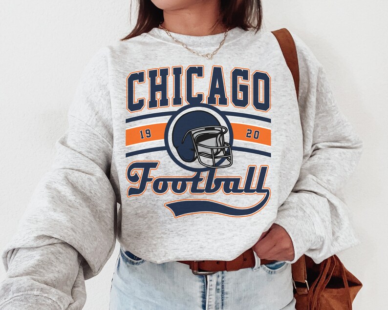 Chicago Bear, Chicago Football Crewneck, Vintage Chicago Football Sweatshirt, Bears Sweatshirt, Chicago Sweater, Chicago Gifts, Game Day Shirt, Bears Sweater, Bears T-Shirt, College Gifts, Football Lovers Gift for her, Gift for him American Football