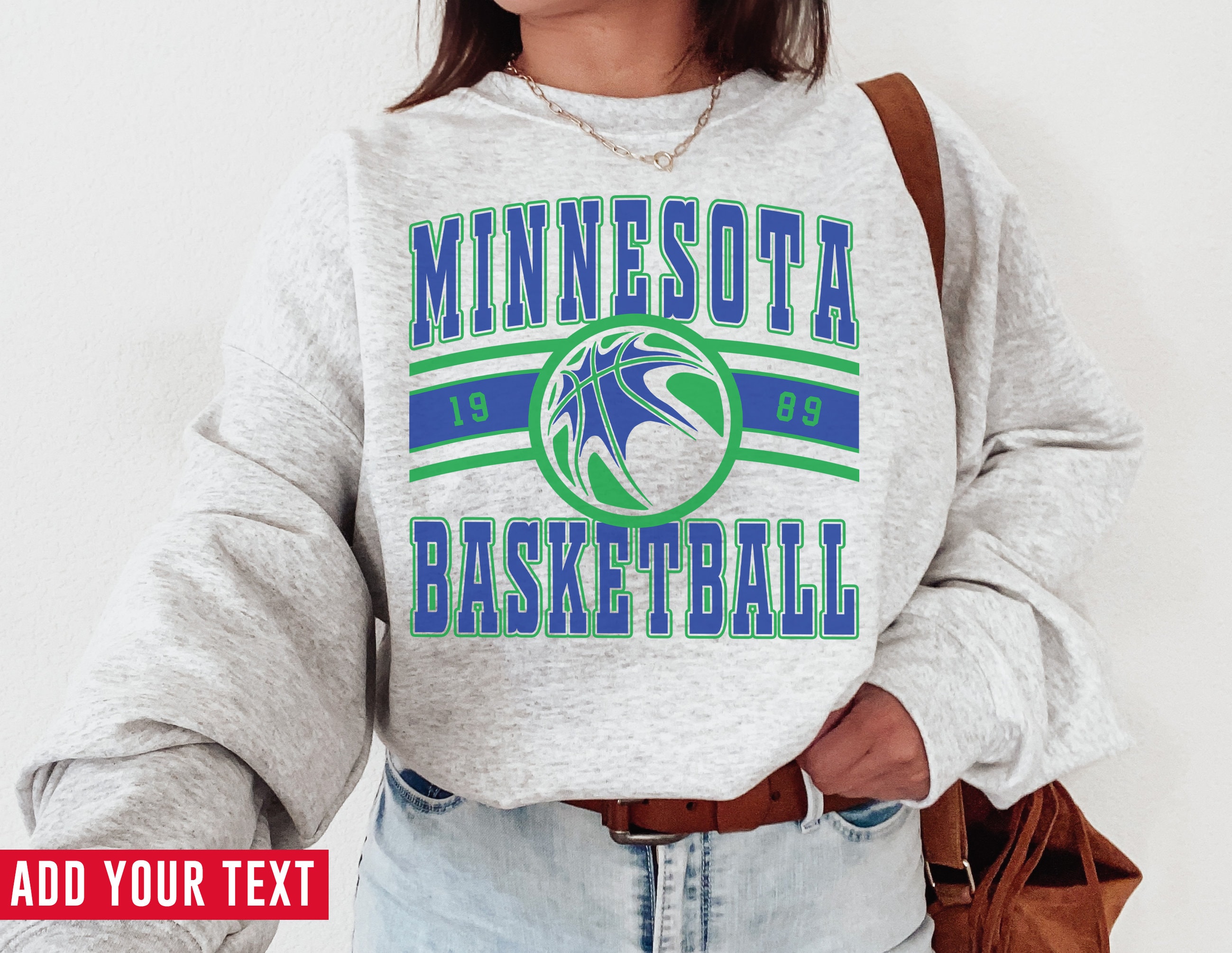 Tops, Vintage Minnesota Timberwolves Logo Sweatshirt Basketball 22223 Nba Shirt  Tee