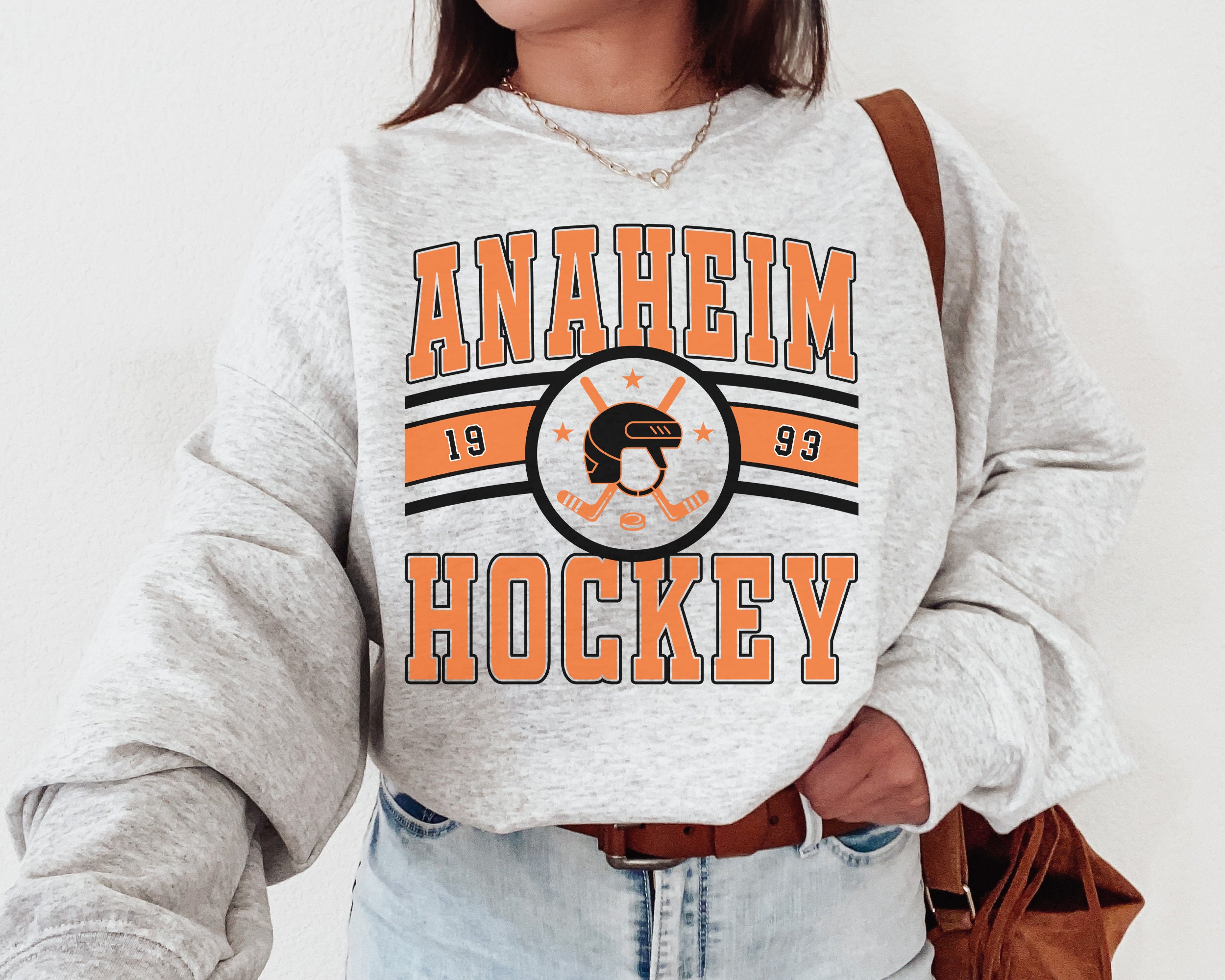 Vintage 90s Anaheim Mighty Ducks Hockey Sweatshirt - Trends Bedding