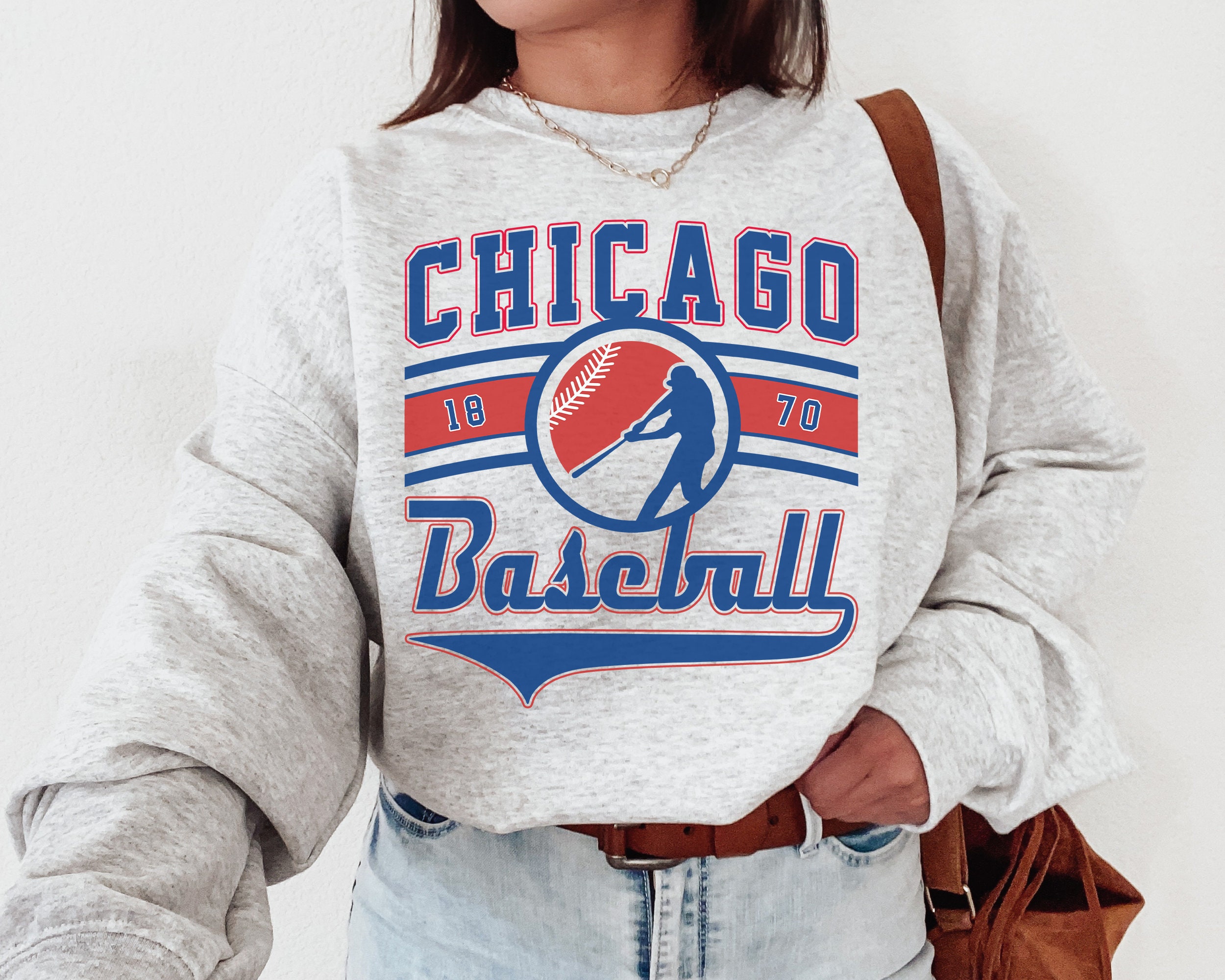 Vintage Chicago Cub Crewneck Sweatshirt / T-shirt Cubs EST 