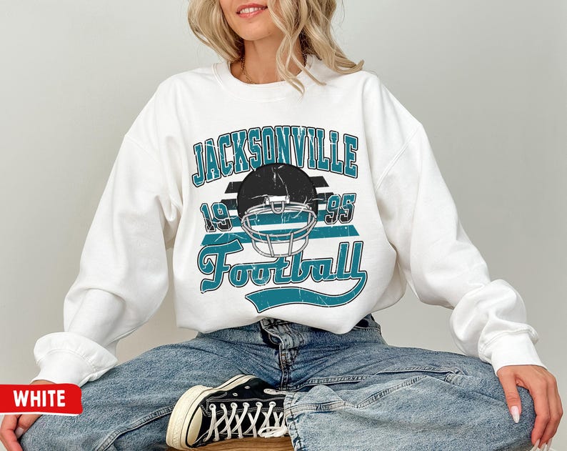 Jacksonville Football Crewneck Sweatshirt / Tshirt, Vintage Jaguars