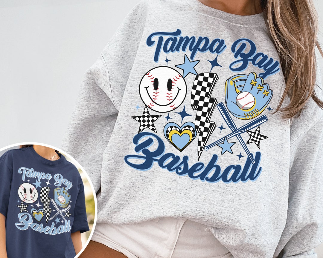Vintage Tampa Bay Ray Crewneck Sweatshirt / Tshirt, Retro Groovy Tampa