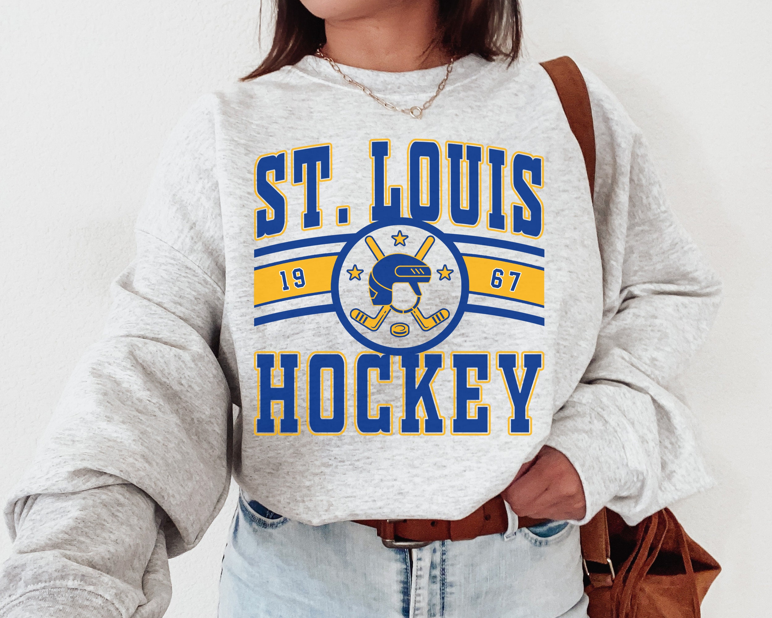 ST. LOUIS BLUES SERIES SIX VINTAGE CREWNECK SWEATER- BLUE