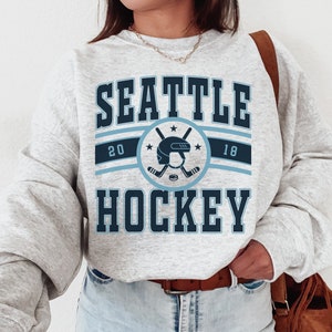 Seattle Kraken Anchor Retro Style NHL Crewneck Sweatshirt Navy / L