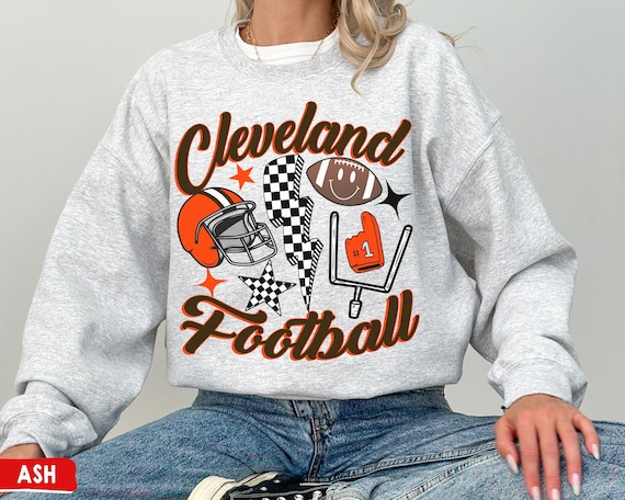 Retro Cleveland Football Crewneck Sweatshirt T shirt Browns Sweatshirt Vintage Cleveland Shirt Browns Fan Gift Etsy