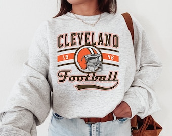 Cleveland Football Crewneck Sweatshirt, Browns Sweatshirt, Vintage Cleveland Sweatshirt, Retro Cleveland Shirt, Browns Fan Gift