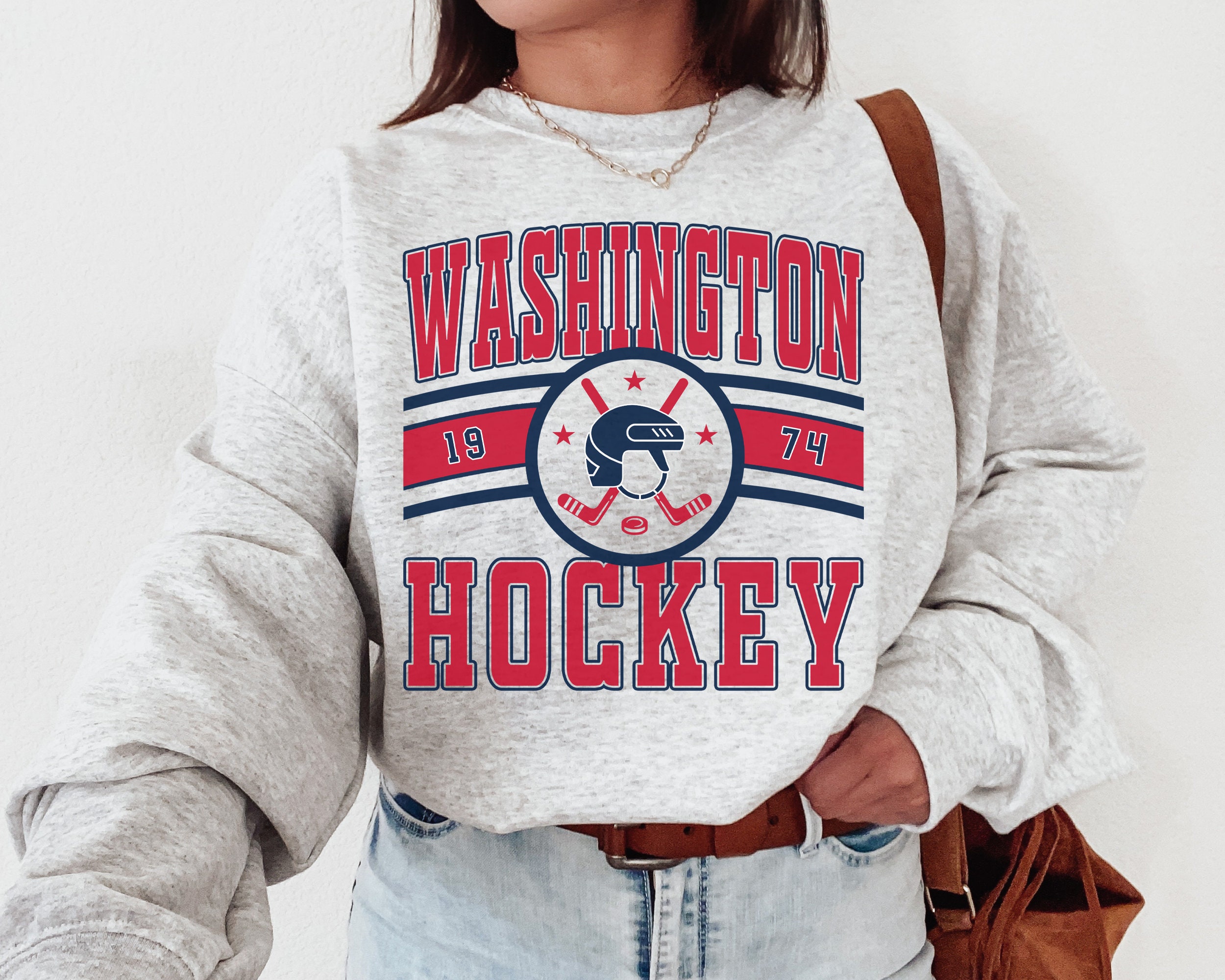 Women's Washington Capitals Starter Red/Navy Baseline Raglan Pullover  Sweatshirt