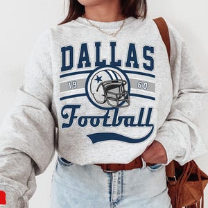 Dallas Football T shirt Sweatshirt Vintage Style Dallas Football Shirt Cowboy Sweatshirt Dallas Shirt Football Shirt Dallas Fans Etsy