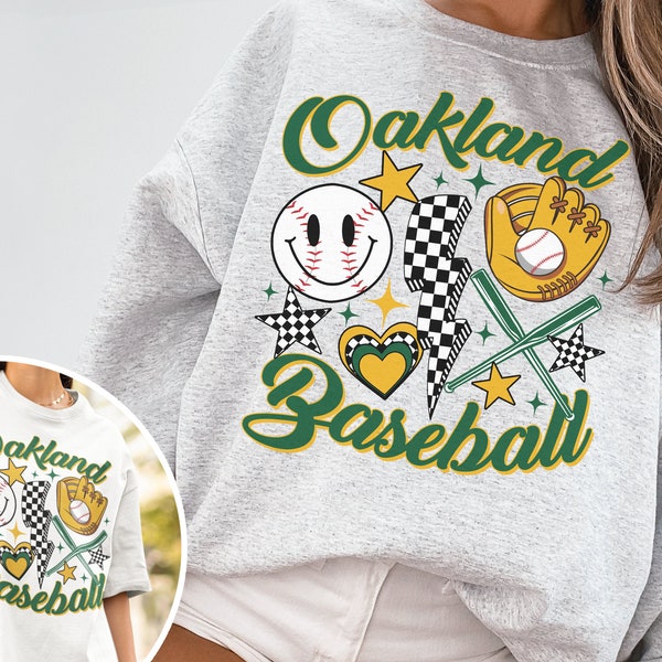 Vintage Oakland Athletic Crewneck Sweatshirt / T-Shirt, Retro Groovy Oakland Shirt, Oakland Baseball Game Day Shirt, Retro Athletics Shirt