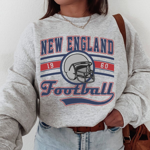 New England Football Sweatshirt / T-Shirt, The Pats Shirt, Vintage New England Crewneck, Patriots Sweatshirt, New England Fan Gift