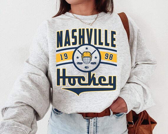 Vintage Nashville Predator Sweatshirt T shirt Predators Sweater Predator T shirt Hockey Fan Retro Nashville Ice Hockey Nashville 1998 Etsy Ireland