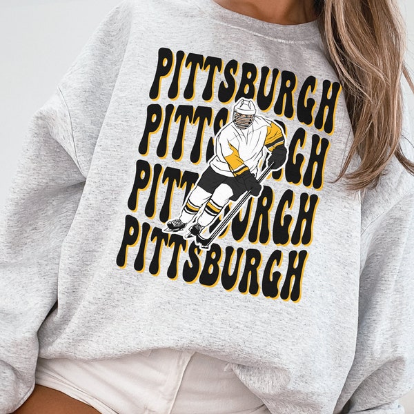 Retro Pittsburgh Penguin Sweatshirt \ T-Shirt, Penguins Sweater, Penguins TShirt, Hockey Fan, Vintage Pittsburgh Ice Hockey, Pittsburgh 1967