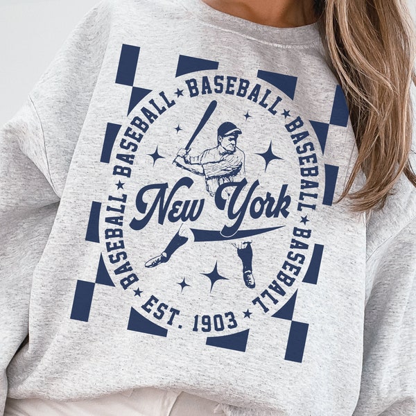 Sweatshirt / T-shirt ras du cou des Yankees de New York, Yankee de New York vintage, chemise de baseball rétro New York, chemise Yankees, chemise pour femme New York