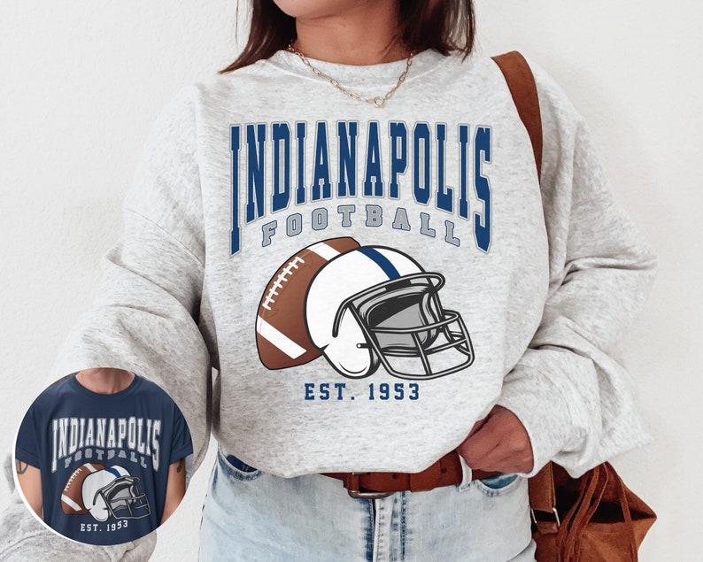 Vintage Indianapolis Football Crewneck Sweatshirt / T-Shirt, Vintage Style Indianapolis T-Shirt, Indianapolis Fans Gift