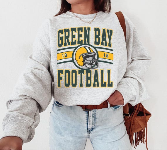 Vintage Green Bay Football Crewneck Sweatshirt T shirt Packers Sweatshirt Green Bay T shirt Green Bay Fan Gift Etsy