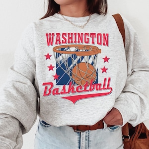Vintage Washington Basketball Sweatshirt \ T-Shirt, Washington Wizard Crewneck, Wizards T-Shirt, Vintage Basketball Fan, Retro Washington