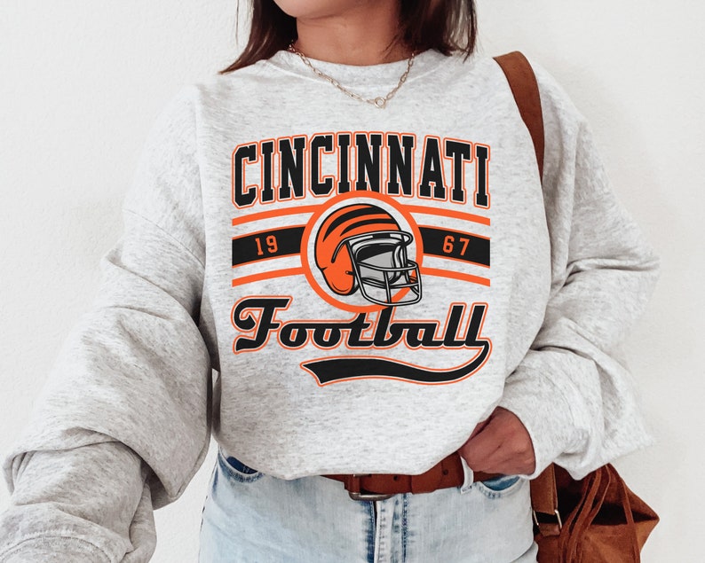 Cincinnati Bengal, Cincinnati Football Sweatshirt, Vintage Style Cincinnati Football Shirt, Cincinnati Shirt, Bengals Sweatshirt